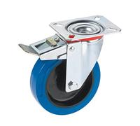 dörner + helmer 712657 Roulette avec elasticache Phu et Roulement Rouleau 100 x 36 mm/Plaque de verrouillage 100 x 85 mm