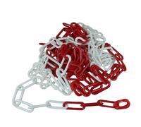 Dörner + Helmer Chaîne de délimitation, 6 mm d'épaisseur, 5 m de long, en plastique polyéthylène, à maillons longs, rouge/blanc