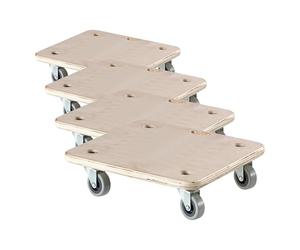 Dörner + Helmer Chariot de Transport Stable Soft-Mini, 290 mm x 290 mm x 85 mm, capacité de Charge de 200 kg, Roues en Caoutchouc, pour caisses (Lot de 4)