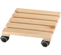 Dörner + Helmer Chariot pour Plantes Lounge - Carré - 30 cm x 30 cm - Charge maximale 75 kg - Antidérapant - pour l'intérieur - Marron Clair