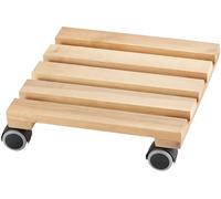 Dörner + Helmer Loft - Chariot pour Plantes - Carré - 30 cm x 30 cm - Charge maximale 75 kg - roulettes de parquet 40 mm - Bois Naturel huilé