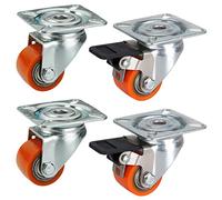 Dörner + Helmer Lot de 4 mini roulettes lourdes en polyuréthane 35 mm, plateau 60 x 60 mm, poids max. 300 kg