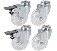 Dörner + Helmer Lot de 4 roulettes design 75 mm en polyuréthane (PU) avec trou arrière, mélange de roulettes, capacité de charge 150 kg/lot