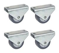 Dörner + Helmer Lot de 4 roulettes fixes pour meubles 30 mm avec plaque en TPE sans trace, capacité de charge 105 kg