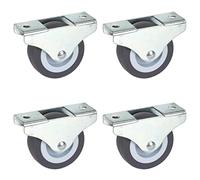 Dörner + Helmer Lot de 4 Roulettes Fixes pour Meubles - 50 mm x 19 mm - Capacité de Charge de 165 kg - Roue en TPE - Fixation Directionnelle - Ne Laisse Pas de Traces sur les Sols Délicats
