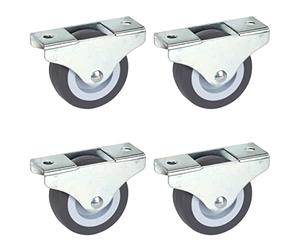 Dörner + Helmer Lot de 4 Roulettes Fixes pour Meubles - 50 mm x 19 mm - Capacité de Charge de 165 kg - Roue en TPE - Fixation Directionnelle - Ne Laisse Pas de Traces sur les Sols Délicats