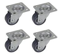 Dörner + Helmer Lot de 4 roulettes pivotantes pour meubles - 30 mm - Avec plaque en TPE - Charge maximale : 60 kg