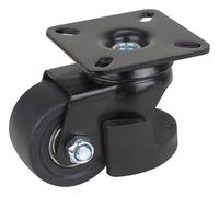 Dörner + Helmer Roulette de levage pour charges lourdes - Charge maximale : 300 kg - Réglable en hauteur - 65 mm x 38 mm - Avec pied de blocage - Noir