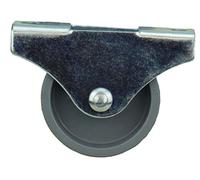 Dörner + Helmer Roulette fixe pour meuble - 15 mm x 14 mm - Charge maximale : 20 kg - Petite roue en plastique - Fixation directionnelle - Acier galvanisé