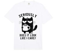 Does It Look Like I Care Funny Cat Comfort Colors Adult Heavyweight T-Shirt