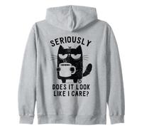 Does It Look Like I Care Funny Cat Sweat à Capuche
