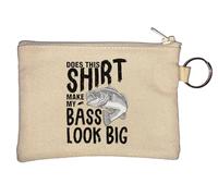 Does This Shirt Make My Bass Look Big Funny Porte-clés de pêche Porte-monnaie Beige
