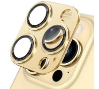 Doeshine Caméra Arrière Protecteur pour iPhone 15 Pro/iPhone 15 Pro Max, [Forte Adsorption] [Protection Contre Les Chutes] 9H Couverture de Caméra, Anti-Rayures, Ultra-Mince (Or)