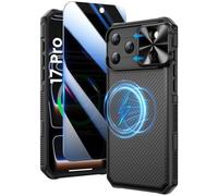 Doeshine Coque pour iPhone 17 Pro, avec Mag-Safe & Cache Caméra, [Privacy Protecteur D'écran], Fin et Elégant, TPU Antichoc Militaire Étui Magnétique Case pour iPhone 17 Pro 5G 2025 (Noir)