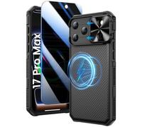 Doeshine Coque pour iPhone 17 Pro Max, avec Mag-Safe & Cache Caméra, [Privacy Protecteur D'écran], Fin et Elégant, TPU Antichoc Militaire Étui Magnétique Case pour iPhone 17 Pro Max 5G 2025 (Noir)