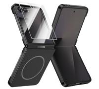 Doeshine Coque pour Samsung Galaxy Z Flip 7 Mag Safe, Ultra Mince, [Verre Trempé Protection Écran], Hard PC, Antichoc Anti-Rayures Bumper Protection Etui Housse Case Cover Z Flip 7 5G 2025 (Noir)