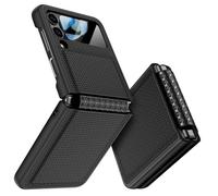 Doeshine Coque pour Samsung Z Flip 4, Protection D'écran Arrière et Charnière, Slim Fit, Texture élégante, Antidérapante Rigide Antichoc Housse Case Cover Galaxy Z Flip 4 (Noir)