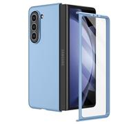 Doeshine Coque pour Samsung Z Fold 5 avec MagSafe, Verre Trempé Protection Écran, [Militaire Antichoc Protection] Ultra Mince Hard PC Antichoc Protection Bumper Etui Housse Galaxy Z Fold 5(Baby Bleu)