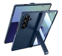 Doeshine Coque Z Fold 7 Support, Protecteur D'écran und Charnières, Bleu | Protecteur D'écran Verre Trempé, Protection Charnières, Robuste Qualité Militaire Housse Case pour Samsung Galaxy Z Fold 7
