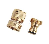 DOETYD 1 paire de connecteurs de robinet femelle de 1,9 cm et connecteur rapide mâle en laiton, kit de connecteur de tuyau 3/4 durable pour buse de tuyau d'arrosage, connecteur de tuyau Karcher