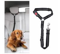 DOETYD Ceinture de sécurité de voiture pour chien - Harnais de voiture réglable pour animal domestique, retenue rembourrée pour chien, laisse élastique en nylon durable (noir)