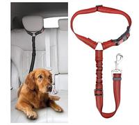 DOETYD Ceinture de sécurité de Voiture pour Chien - Harnais réglable pour Animal Domestique, Laisse rembourrée pour Chien, Laisse élastique en Nylon Durable, Laisse de sécurité pour Chien (Rouge)