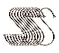 DOETYD Lot de 10 crochets de suspension en forme de S en acier inoxydable pour ustensiles de cuisine, poêles, fournitures de bureau, crochets pour cuisine, salle de bain, chambre, salon et bureau (7