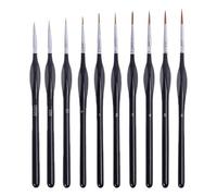 DOETYD Lot de 10 pinceaux de Peinture de détail Comprenant 10 Tailles différentes de pinceaux de Peinture d'art pour Aquarelle, Acrylique, Peinture à l'huile