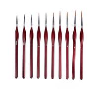 DOETYD Lot de 10 pinceaux de Peinture de détail Comprenant 10 Tailles différentes de pinceaux de Peinture d'art pour Aquarelle, Acrylique, Peinture à l'huile