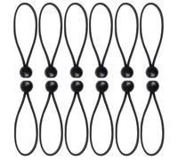 DOETYD Lot de 12 tendeurs élastiques avec boules pour bâche de camping Noir