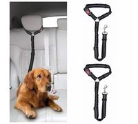 DOETYD Lot de 2 Ceintures de sécurité de Voiture pour Chien - Harnais réglable pour Animal Domestique, Laisse rembourrée pour Chien, Laisse élastique en Nylon Durable, Laisse de sécurité pour Chien