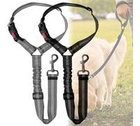 DOETYD Lot de 2 Ceintures de sécurité de Voiture pour Chien - Harnais réglable pour Animal Domestique, Laisse rembourrée pour Chien, Laisse élastique en Nylon Durable, Laisse de sécurité pour Chien