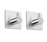 DOETYD Lot de 2 crochets autocollants en acier inoxydable - Crochets étanches pour manteau, salle de bain, cuisine, porte murale