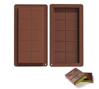 DOETYD Lot de 2 moules à chocolat en silicone, moules à chocolat profond, 10 cavités réutilisables pour chocolat, gâteau, bonbons