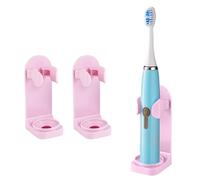 DOETYD Lot de 2 Porte-brosses à Dents électriques, Porte-brosses à Dents électriques Mural, Porte-brosses à Dents de Salle de Bain, Convient à la Plupart des brosses à Dents électriques(Rose)