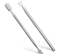 DOETYD Lot de 2 repousse-cuticules en acier inoxydable pour retirer ou enlever le vernis gel des ongles des doigts et des orteils