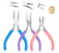 DOETYD Lot de 3 pinces à bijoux pour la fabrication de bijoux, la réparation, le retrait de bijoux, les loisirs créatifs, la coupe de bijoux, les loisirs créatifs