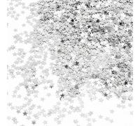 DOETYD Lot de 30 g de confettis de table en forme d'étoile noire et dorée - Paillettes métalliques de 6 mm - Pour anniversaire, mariage, Halloween, décoration de Noël (argenté)