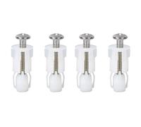 DOETYD Lot de 4 fixations extensibles en nylon pour siège de toilette - Vis - Écrous - Charnières pour fixation de siège de toilette