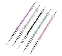 Doetyd Lot de 5 pinceaux à double extrémité pour nail art - Liner & stylos à pointillés pour la conception des ongles, outils de peinture à ligne de traction