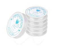 DOETYD Lot de 6 Rouleaux de Fil élastique Transparent de 1 mm pour Fabrication de Bracelets, Perles et Colliers