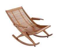 Dofanqing Fauteuil à bascule en bambou avec assise ergonomique, charge jusqu'à 150 kg, cantilever pour salon, chambre à coucher et balcon, design élégant en marron, 54,8 x 92 x 75,5 cm