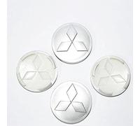 DOFFO 4 Pièces Voiture Cache Moyeux pour Mitsubishi 60MM Antirouille Cache Moyeu Étanche Centre de Jante Capuchons avec Logo Capuchons de Jante