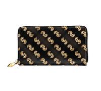 DOFFO Joli portefeuille en cuir imprimé Corgi pour femme, porte-monnaie, porte-monnaie, porte-monnaie, porte-monnaie, porte-cartes, portefeuille, Signe Dollar Or, One Size