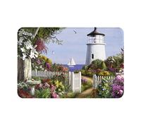 DOFFO Paillasson d'intérieur imprimé peinture diamant motif phare antidérapant 40,6 x 61 cm Tapis de porte d'automne Tapis de bain Tapis de bienvenue Tapis de porte d'entrée Tapis d'intérieur pour