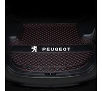 DOFFO Voiture Cuir Tapis Coffre Voiture pour Peugeot 5008 2025,Doublure Coffre Protection Trunk Cargaison Tapis Imperméable Anti Rayures Accessoires Intérieur,B-Black Red