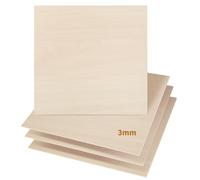 Dofiki Lot de 25 feuilles de contreplaqué de tilleul de 3 mm pour découpe au laser, gravure au bois, modèle de construction, feuille de bois de contreplaqué en vrac 300 x 300 x 3 mm