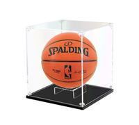 DOFOPO Vitrine de basket-ball avec support de balle, vitrine en acrylique pour objets de collection de basket-ball, boîte d'affichage transparente anti-poussière pour souvenirs de sport de