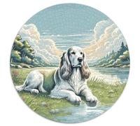 Dog 1000 Pièces Pet Puzzle Rond Classiques D'Intelligence Art Moderne Jeu Cadeau Unique pour Enfants 1000pcs (67.5x67.5cm)