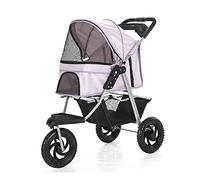 Dog 3 Roues Pet Gear Poussette pour Animaux de Compagnie pour Chats/Chiens Transporteur en Un Clic Pliable à Grandes Roues Poussette légère pour Chien avec Porte-gobelet d'eau Chargement 25 kg (Bleu